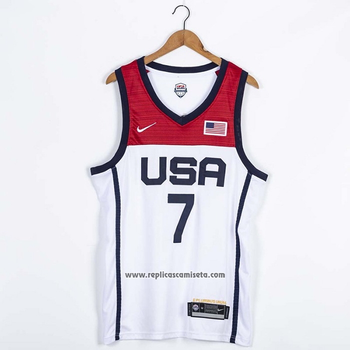 Camiseta USA 2021 Kevin Durant #7 Blanco